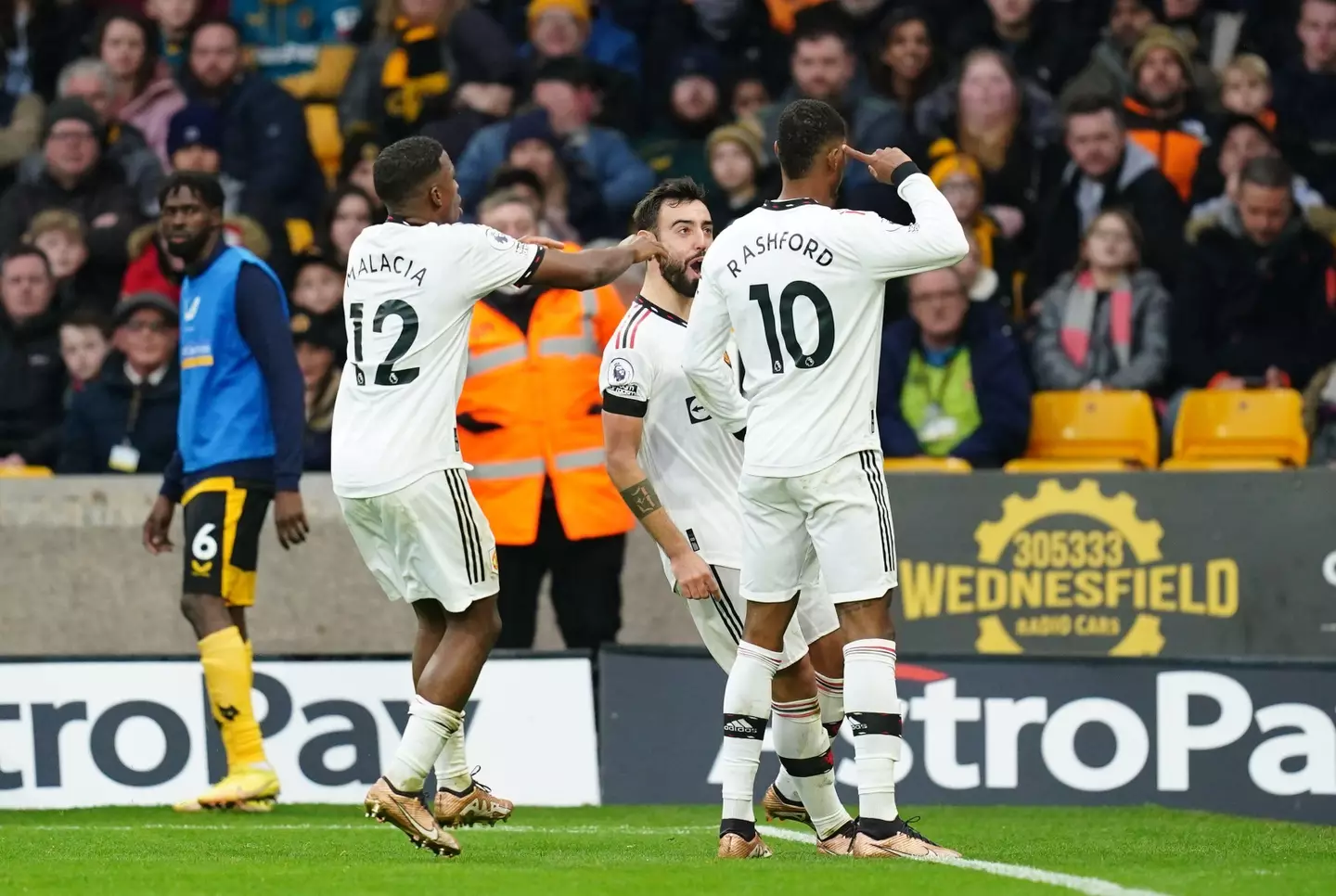 Marcus Rashford celebrates scoring for Man United. Image: Alamy 