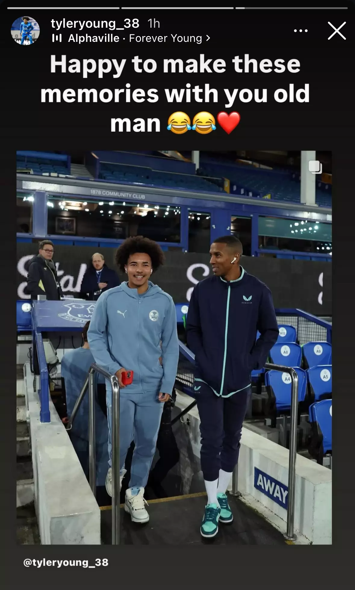 Tyler Young reacted to being denied the chance to play against his dad. Image: Instagram/@tyleryoung_38