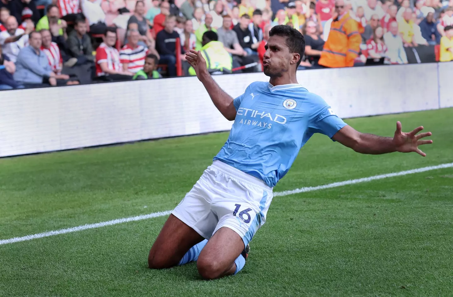 Rodri scored the winner for Man City against Sheffield United. (