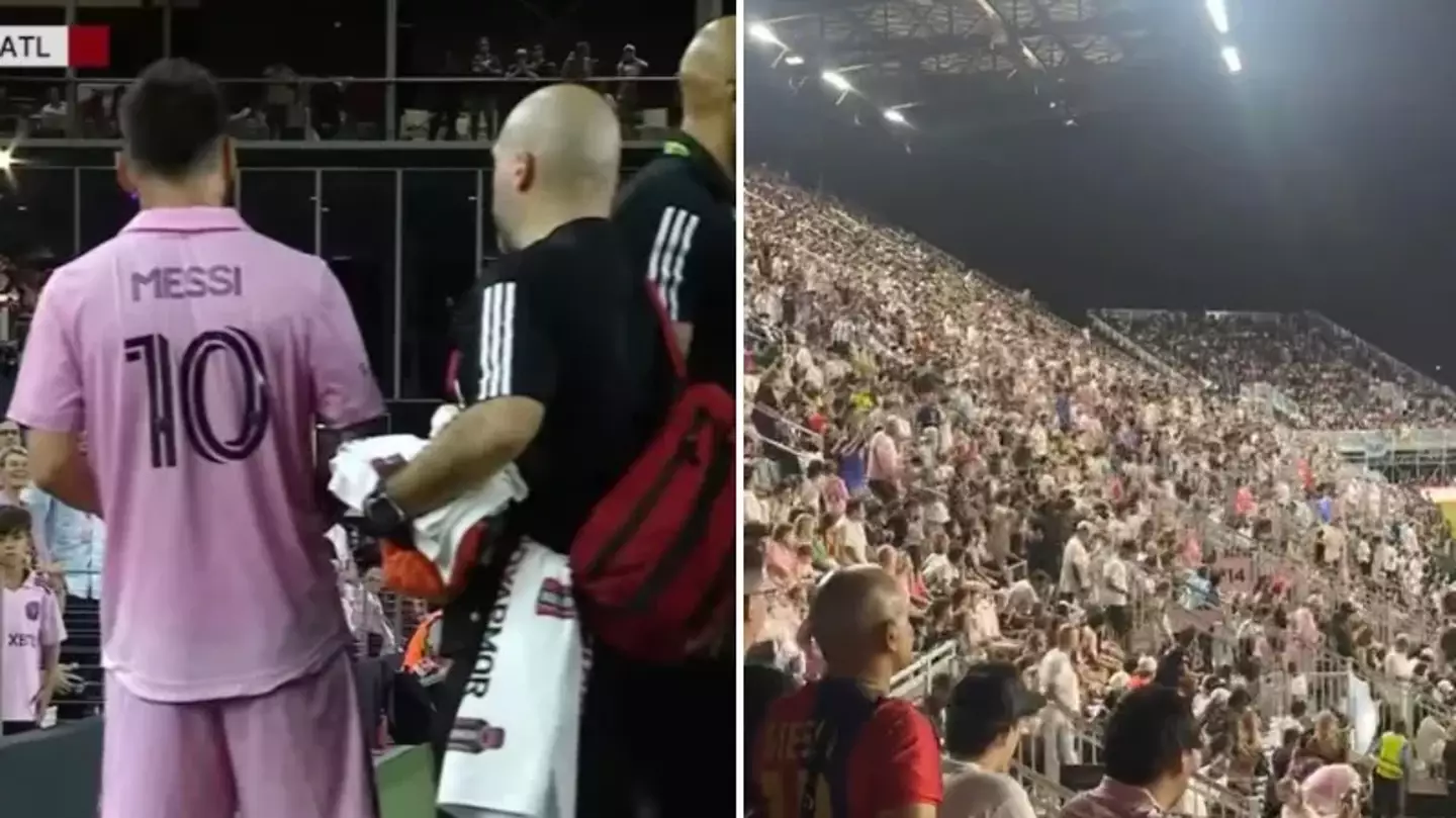 Video appears to show thousands of Inter Miami fans leaving after Lionel Messi substitution