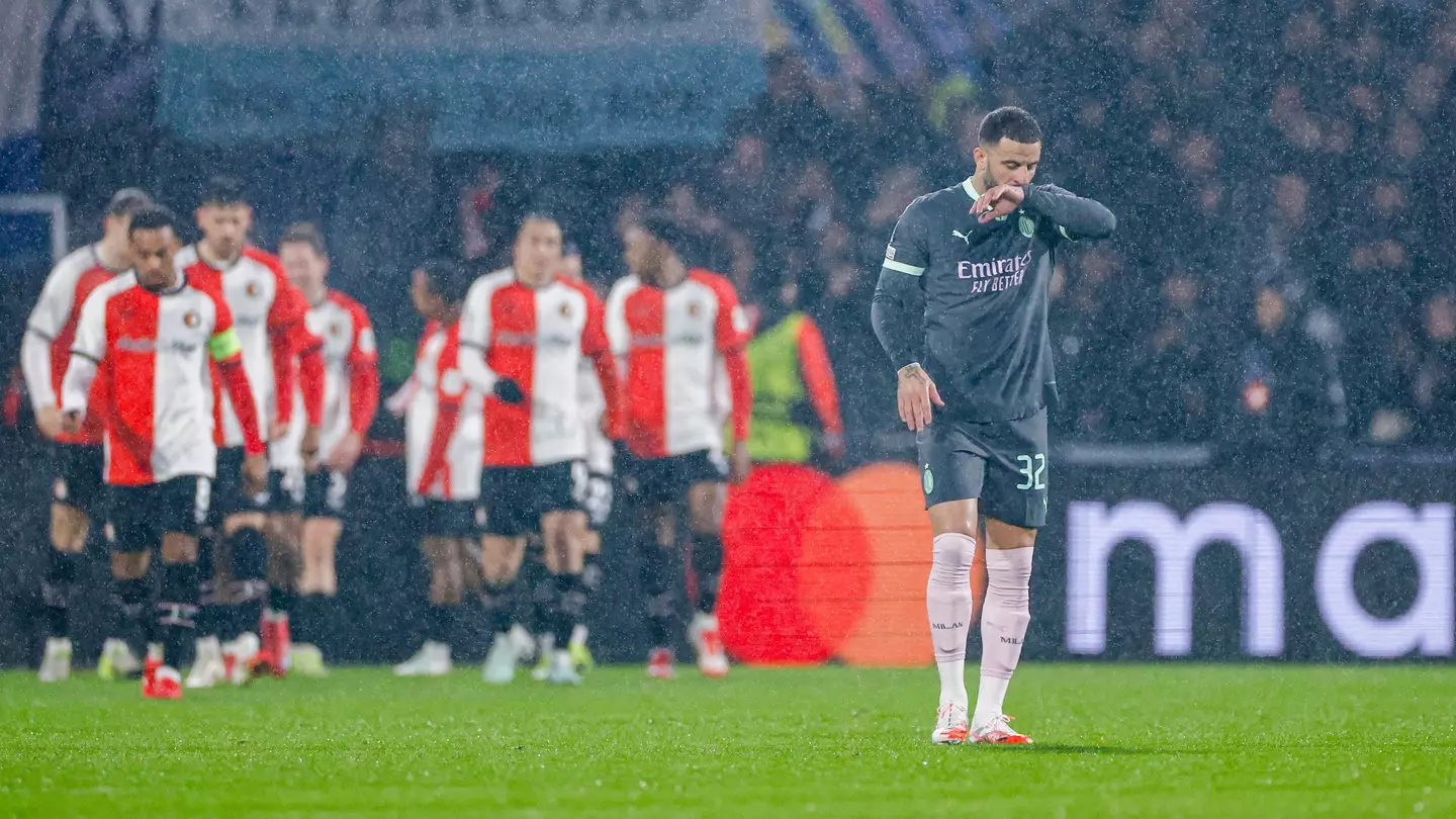 Kyle Walker suffered a first defeat playing for AC Milan. Image: Getty