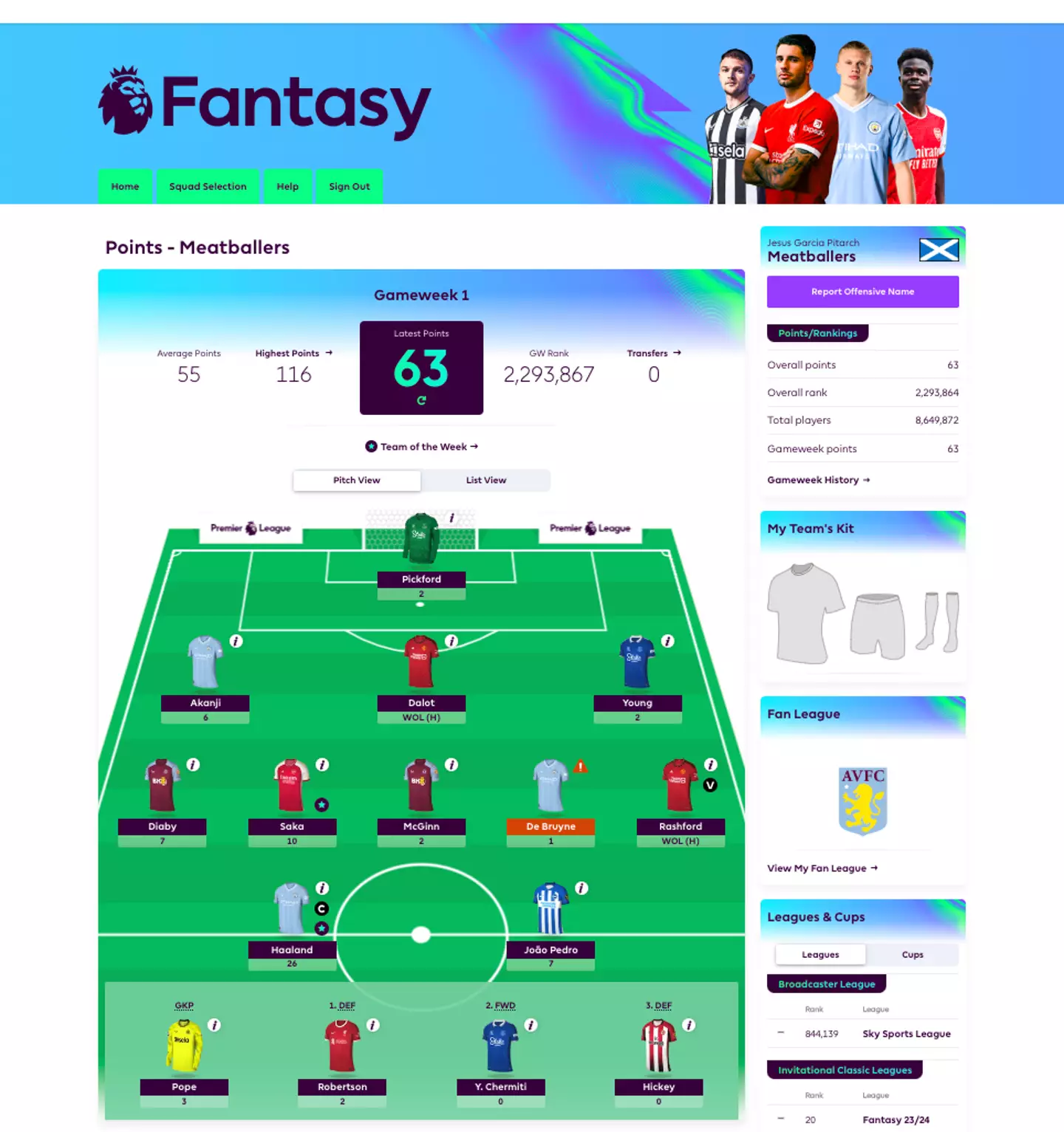 John McGinn is clearly a fan of new teammate Moussa Diaby. Image credit: Fantasy Premier League