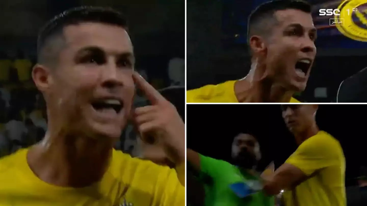 Cristiano Ronaldo pushes spectator and swears at official after being denied two penalties