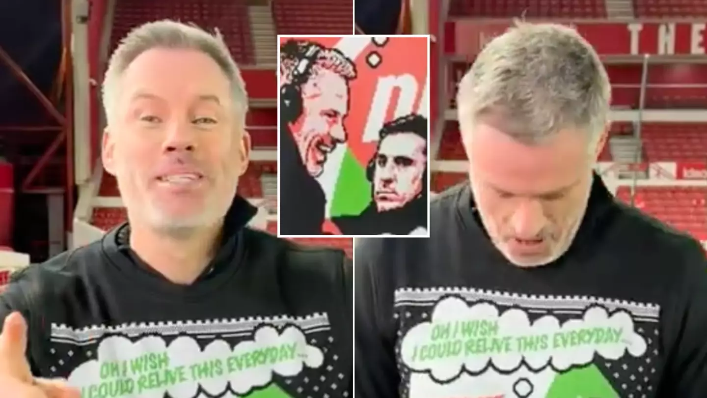 Jamie Carragher shows off Christmas jumper with brutal dig at Gary Neville ahead of FNF