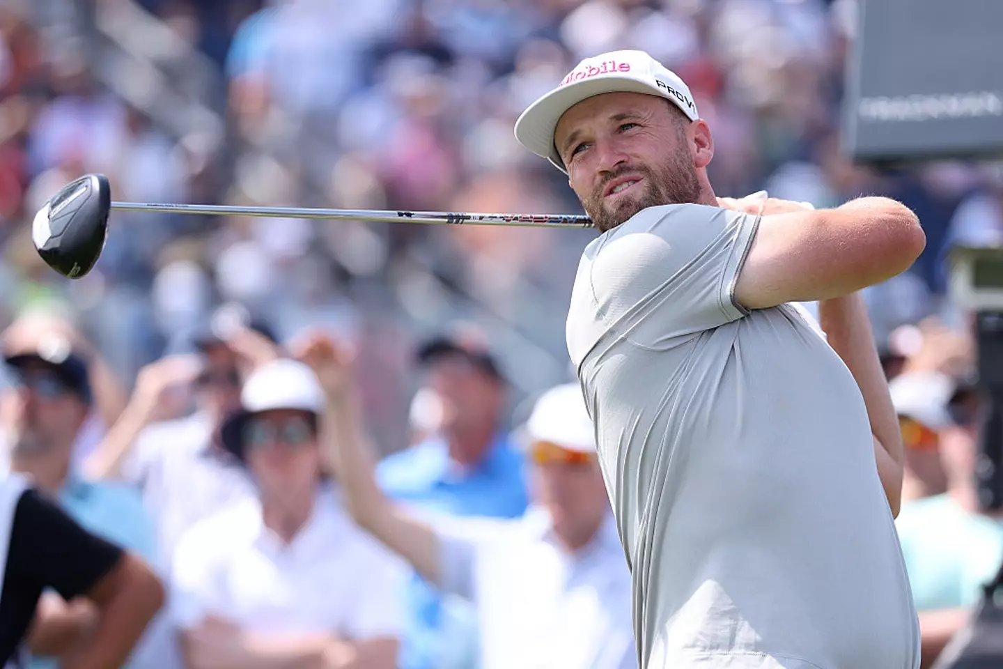 Wyndham Clark was clearly frustrated after missing the cut in the 2025 US Open. (Image: Getty)