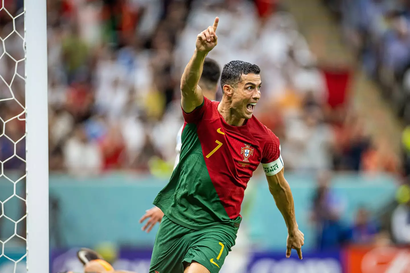 Ronaldo celebrates during Portugal's win against Uruguay.