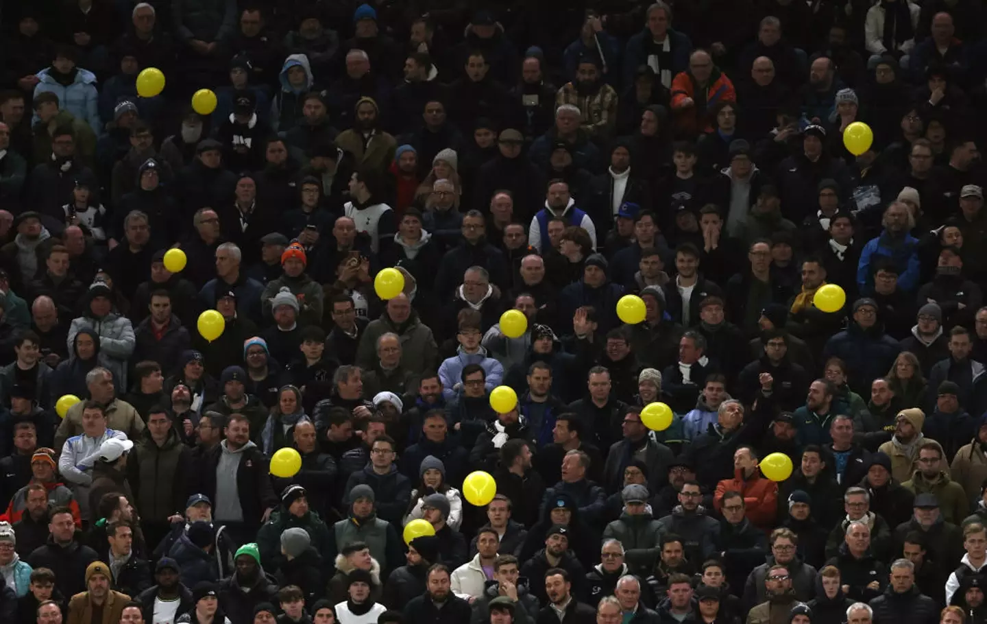 Yellow balloons at the Tottenham Stadium (Credit:Getty)