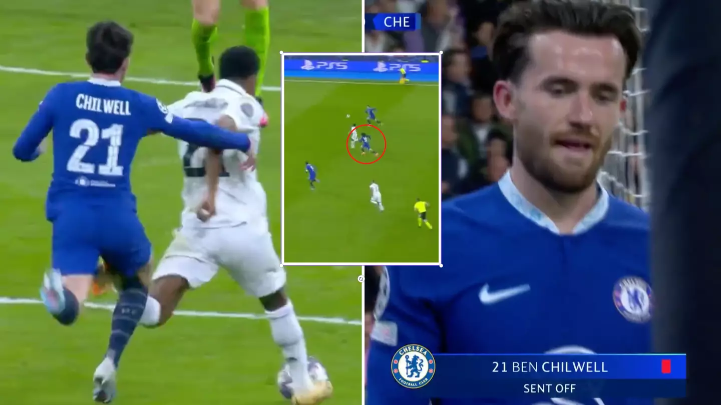 Marc Cucurella is getting cooked for his involvement in Ben Chilwell's red card for Chelsea