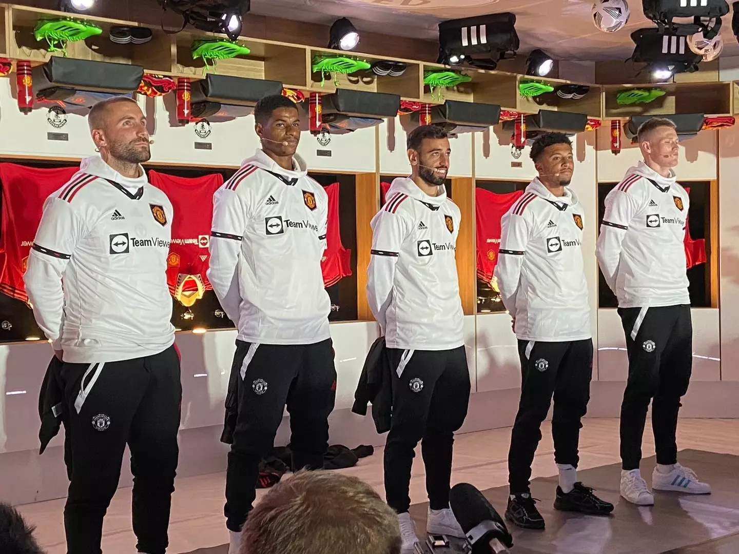 Manchester United players presenting the new kit in Melbourne. (Samuel Luckhurst, MEN)