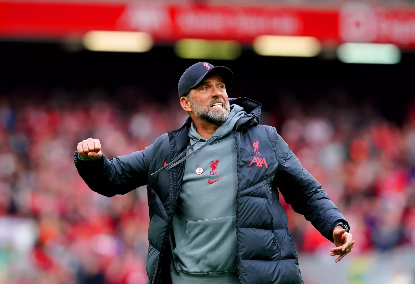 Jurgen Klopp celebrates after Liverpool beat Tottenham. Image: PA