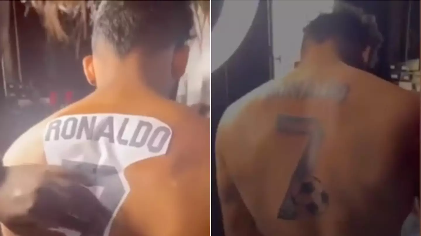 Cristiano Ronaldo superfan gets his name and number tattooed on back