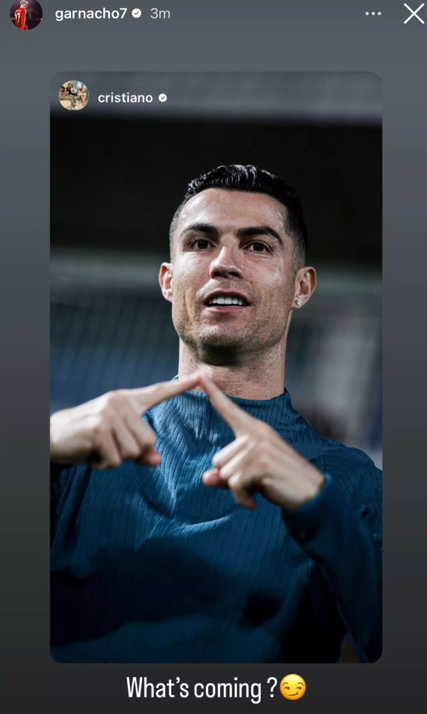 Alejandro Garnacho posted to his Instagram story (Credit:Alejandro Garnacho IG)