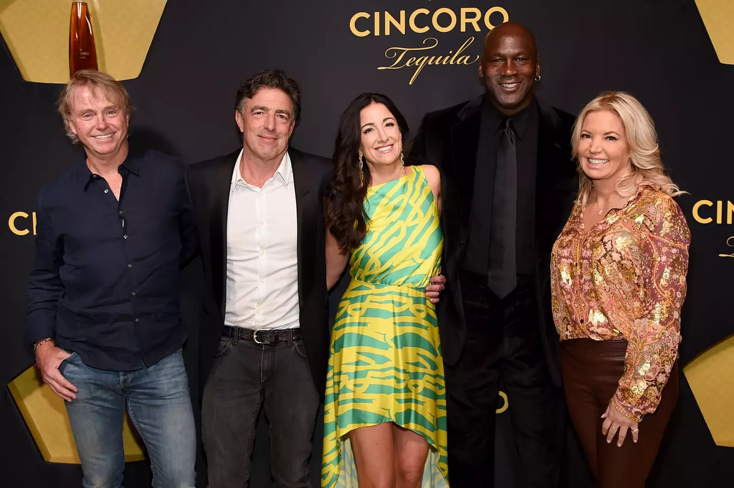 Cincoro founding partners Wes Edens, Wyc Grousbeck, Emilia Fazzalari, Michael Jordan and Jeanie Buss. Image credit: Getty