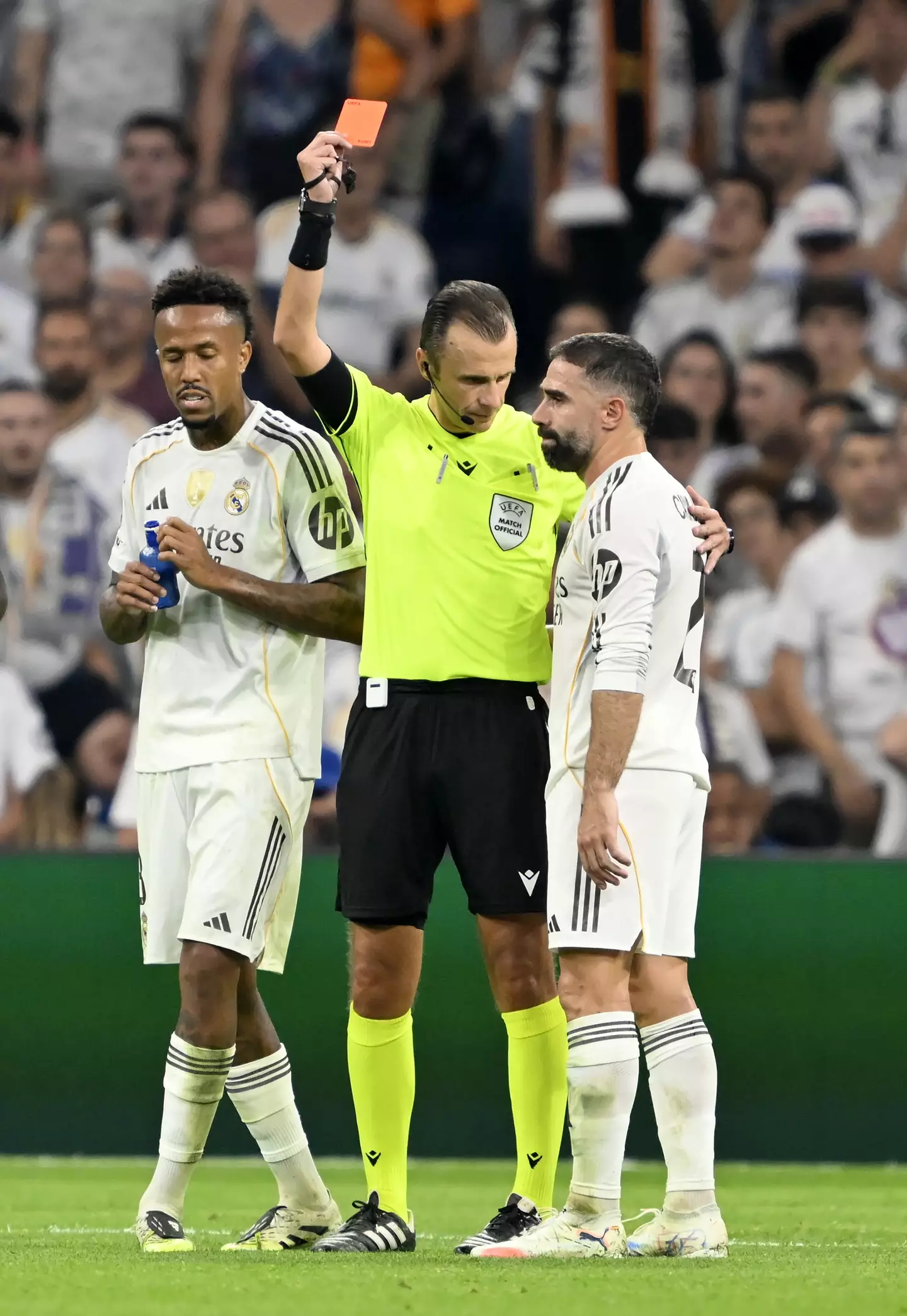 Dani Carvajal was sent off for Real. Image: Getty