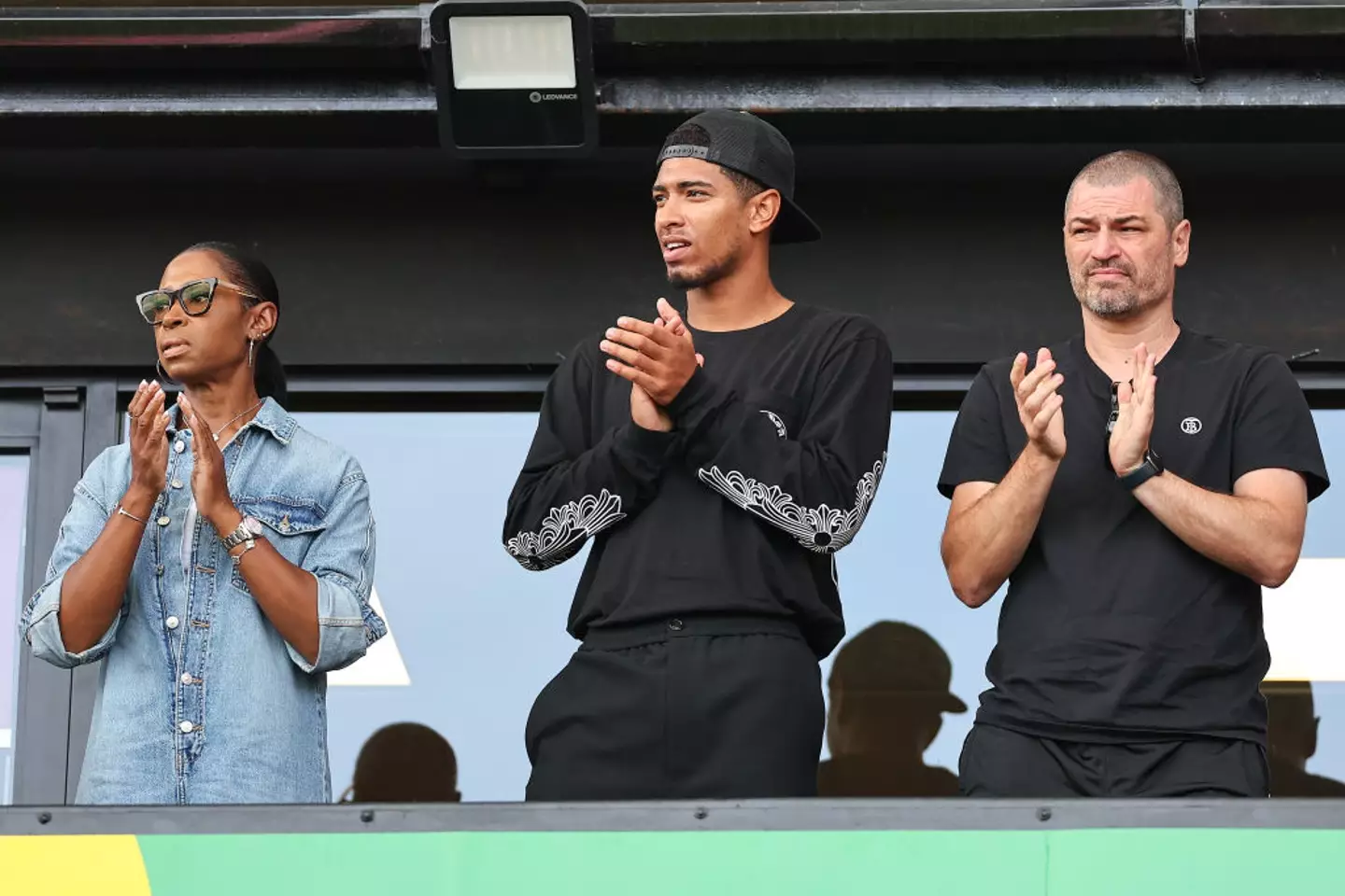 Mark Bellingham, wife Denise and son Jude pictured at a July 2024 friendly between Sunderland and Marseille (Image: Getty)