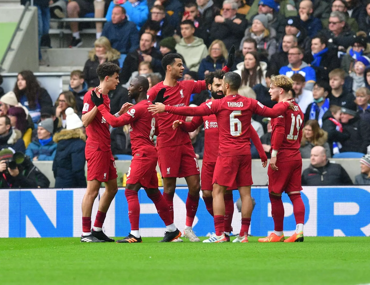 Liverpool players during their last game against Brighton. (Image