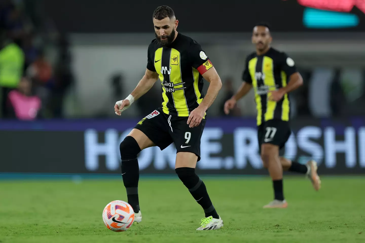 Karim Benzema in action for Al Ittihad. Image: Getty 