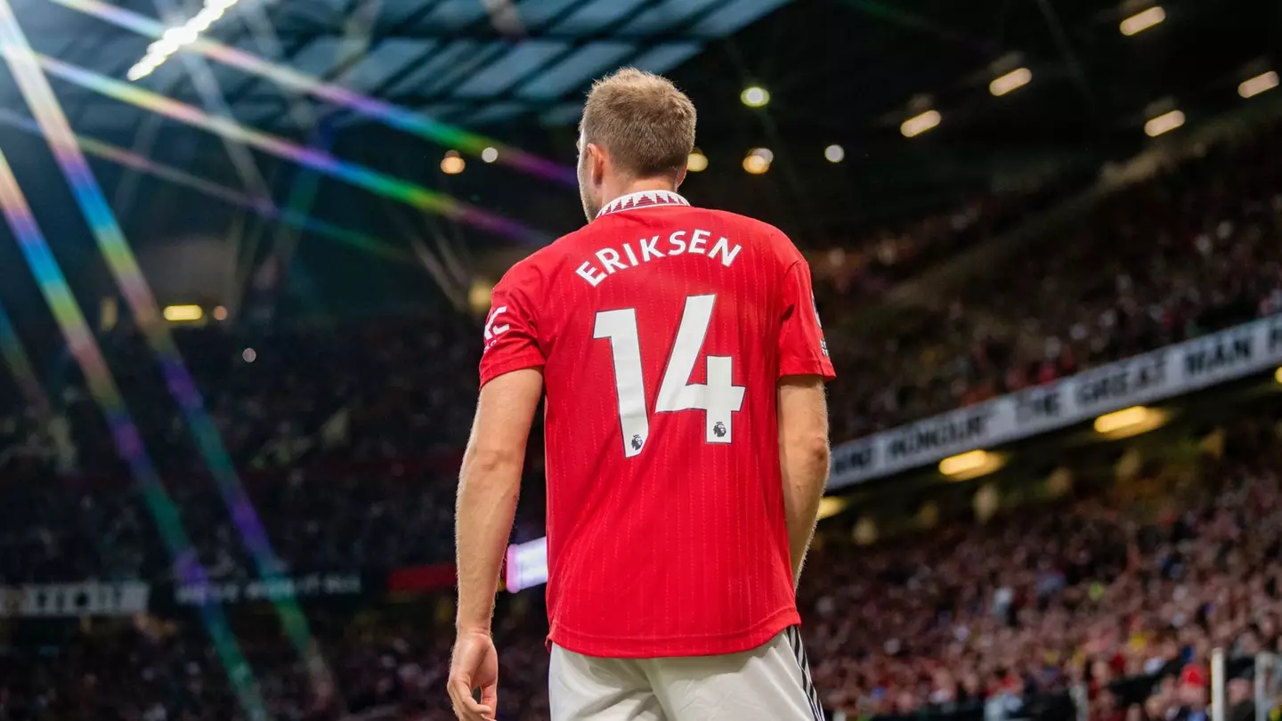 Christian Eriksen and Jadon Sancho react to Manchester United's 2-1 Premier League victory over Liverpool