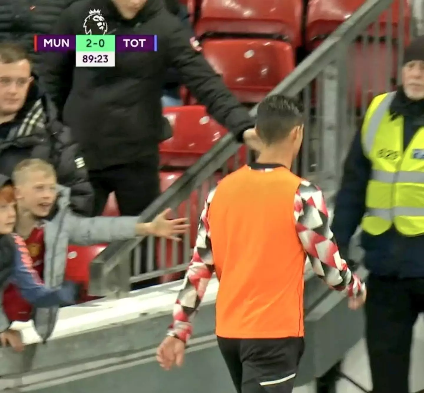 Ronaldo heads down the tunnel. Image: Amazon Prime Video