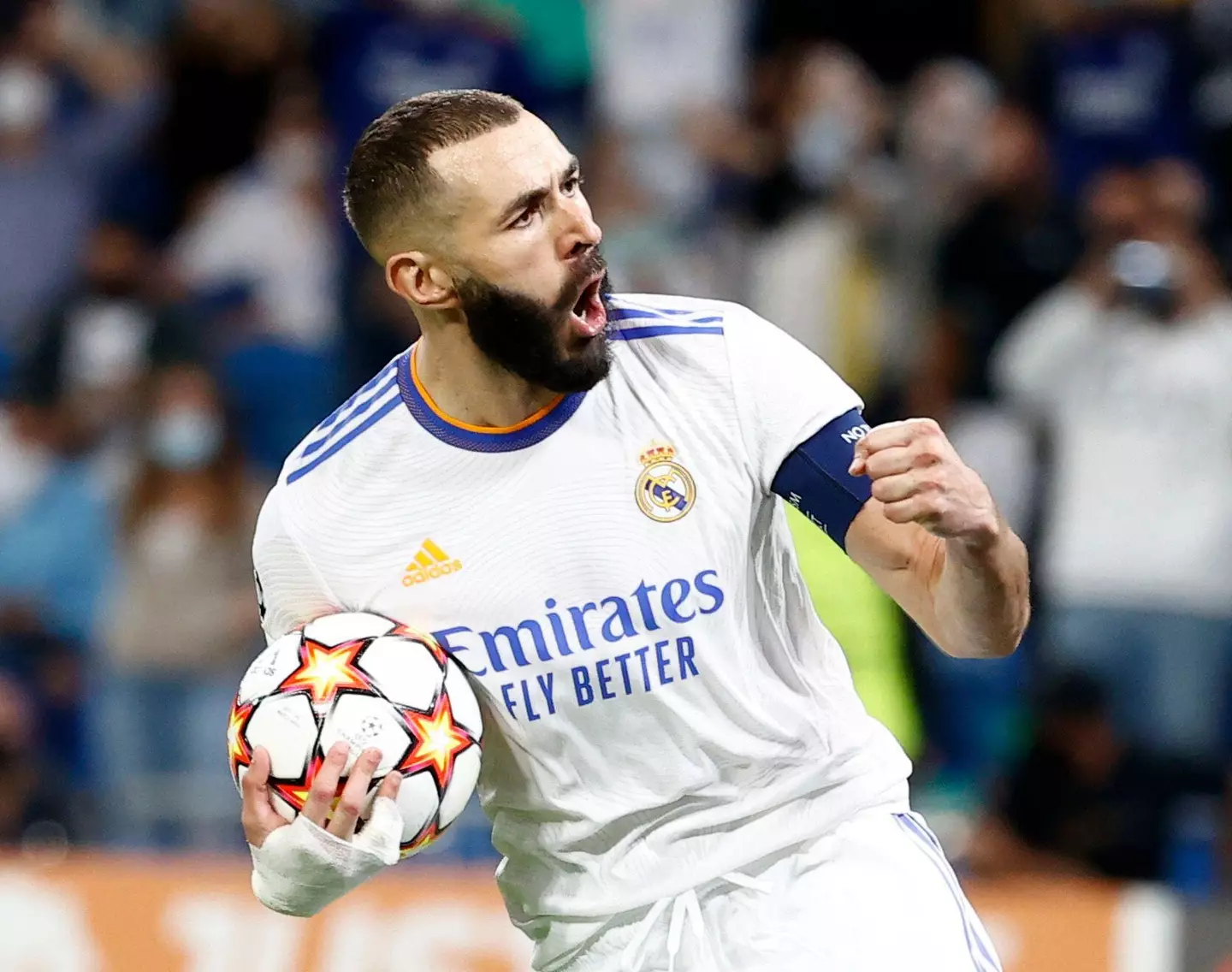 Karim Benzema has been in fine form this season in the Champions League. Image