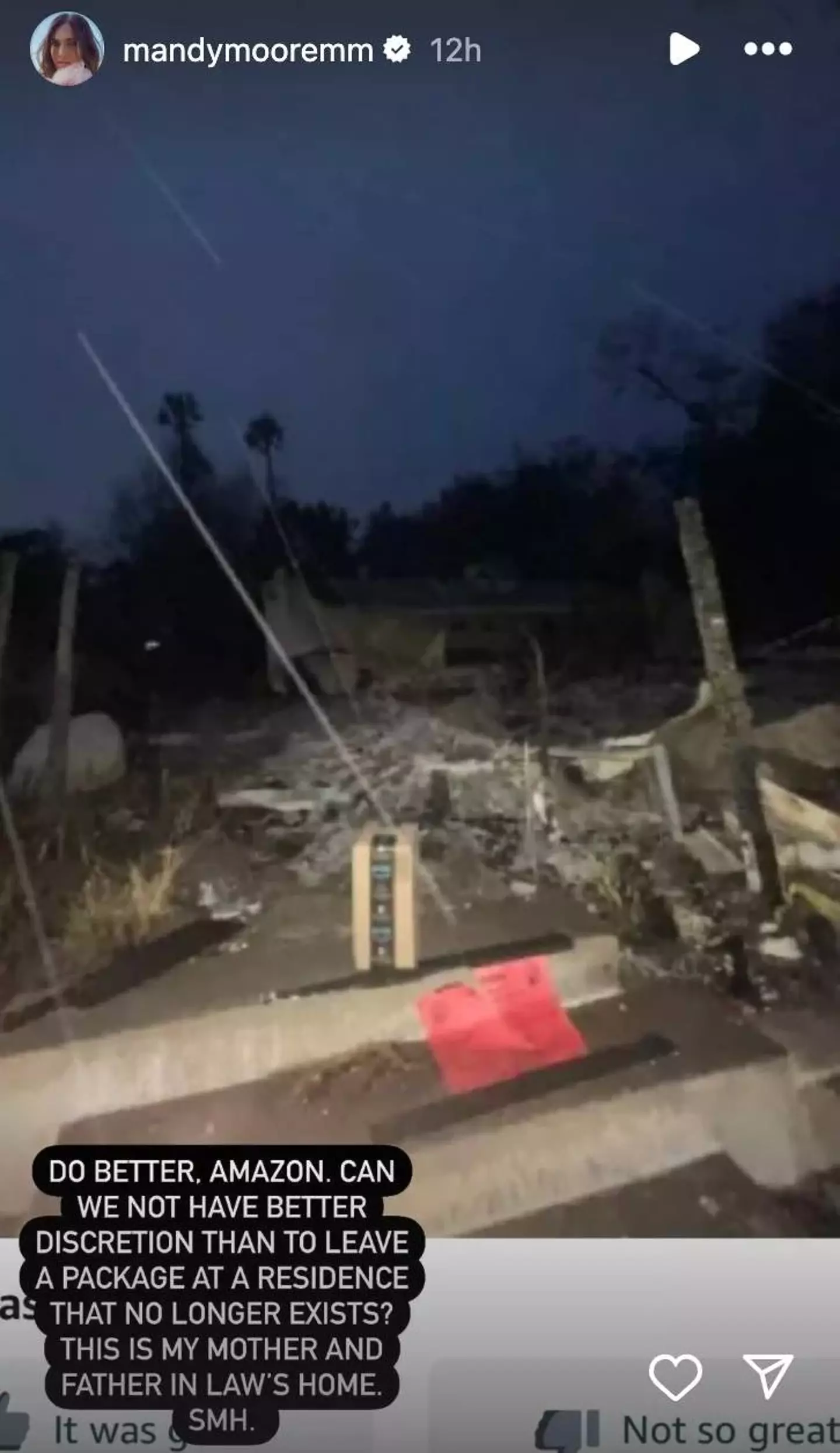 The This Is Us star called out Amazon on Instagram (Mandy Moore / Instagram)