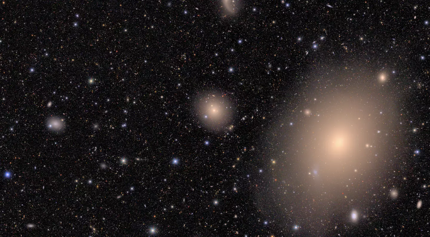 A captured image of the southern region of the Virgo Cluster. (NSF–DOE Vera C. Rubin Observatory)