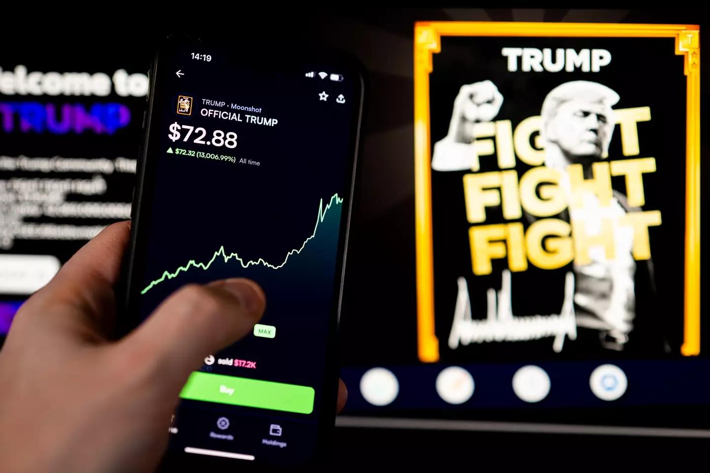 Donald and Melania Trump both have rival meme coin launches (SOPA Images / Contributor / Getty)
