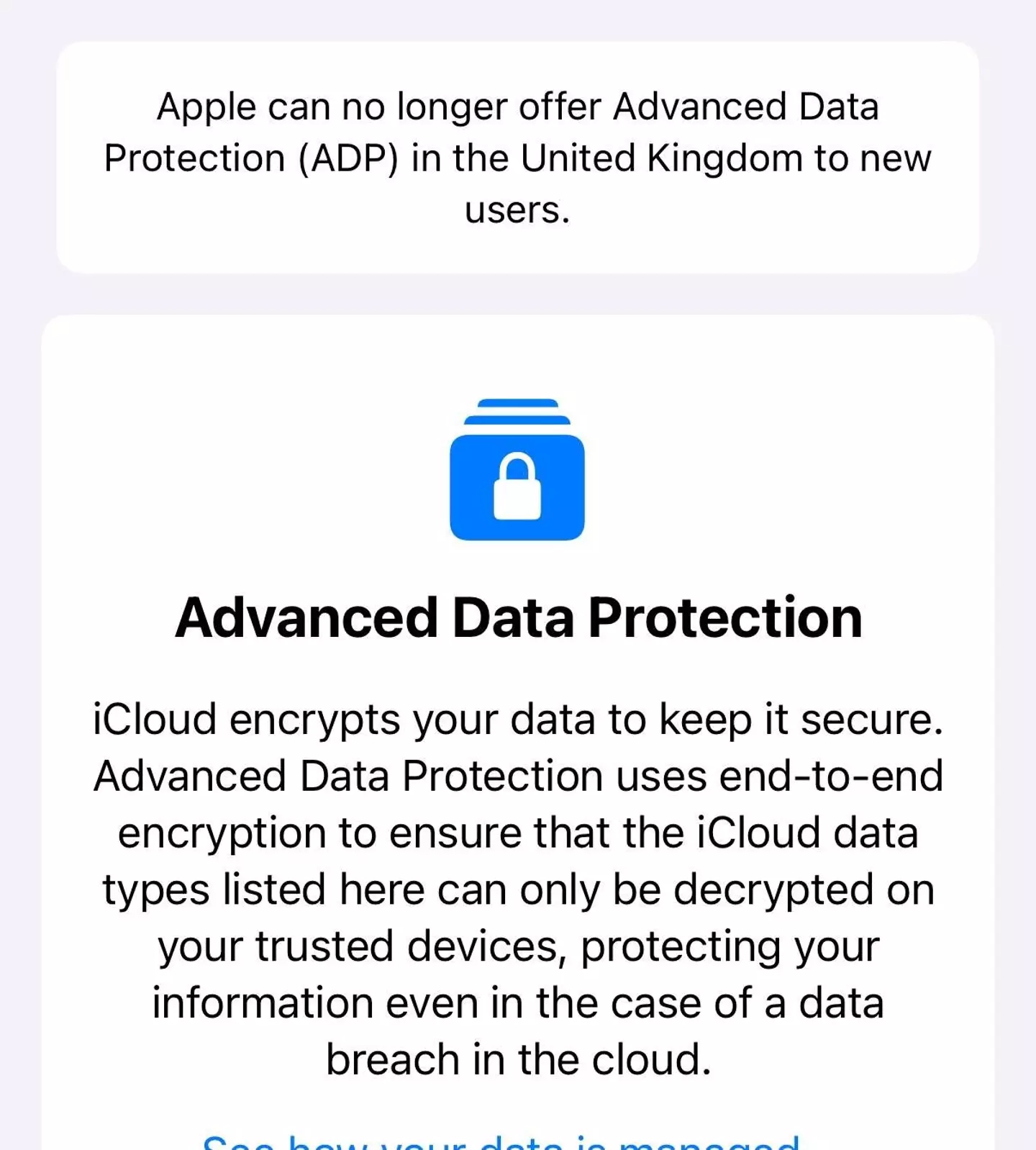 ADP is no longer available in the UK (Apple)