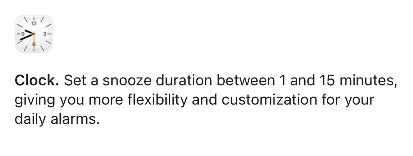 Apple has introduced an update to the alarm app (Apple)