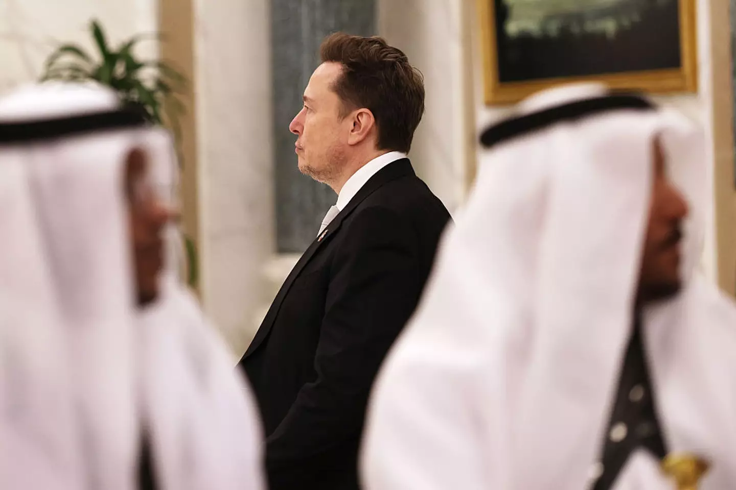 Musk outlined his optimistic future for AI in a recent trip to Saudi Arabia, hinting towards a 'universal high income' program (Win McNamee/Getty Images)