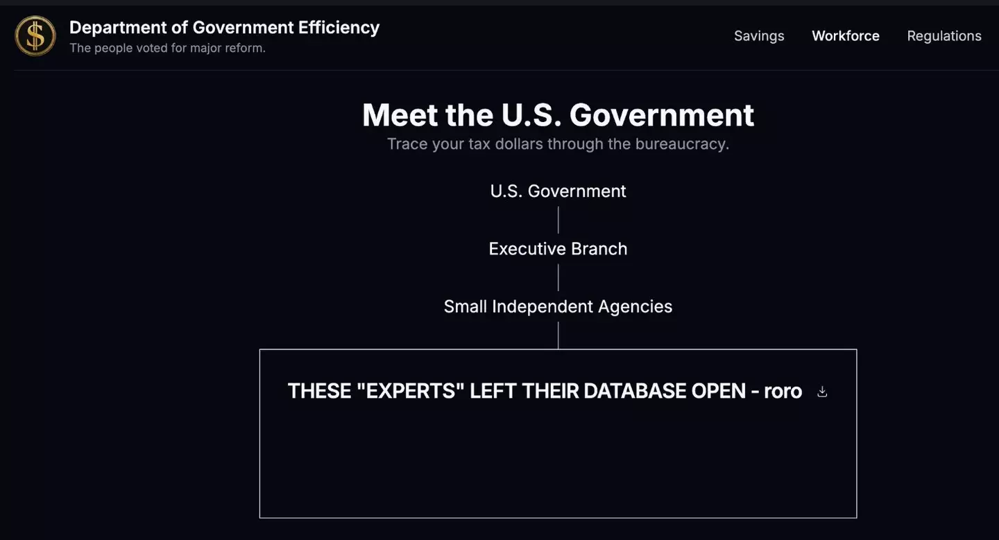 The website was infiltrated by hackers (DOGE)