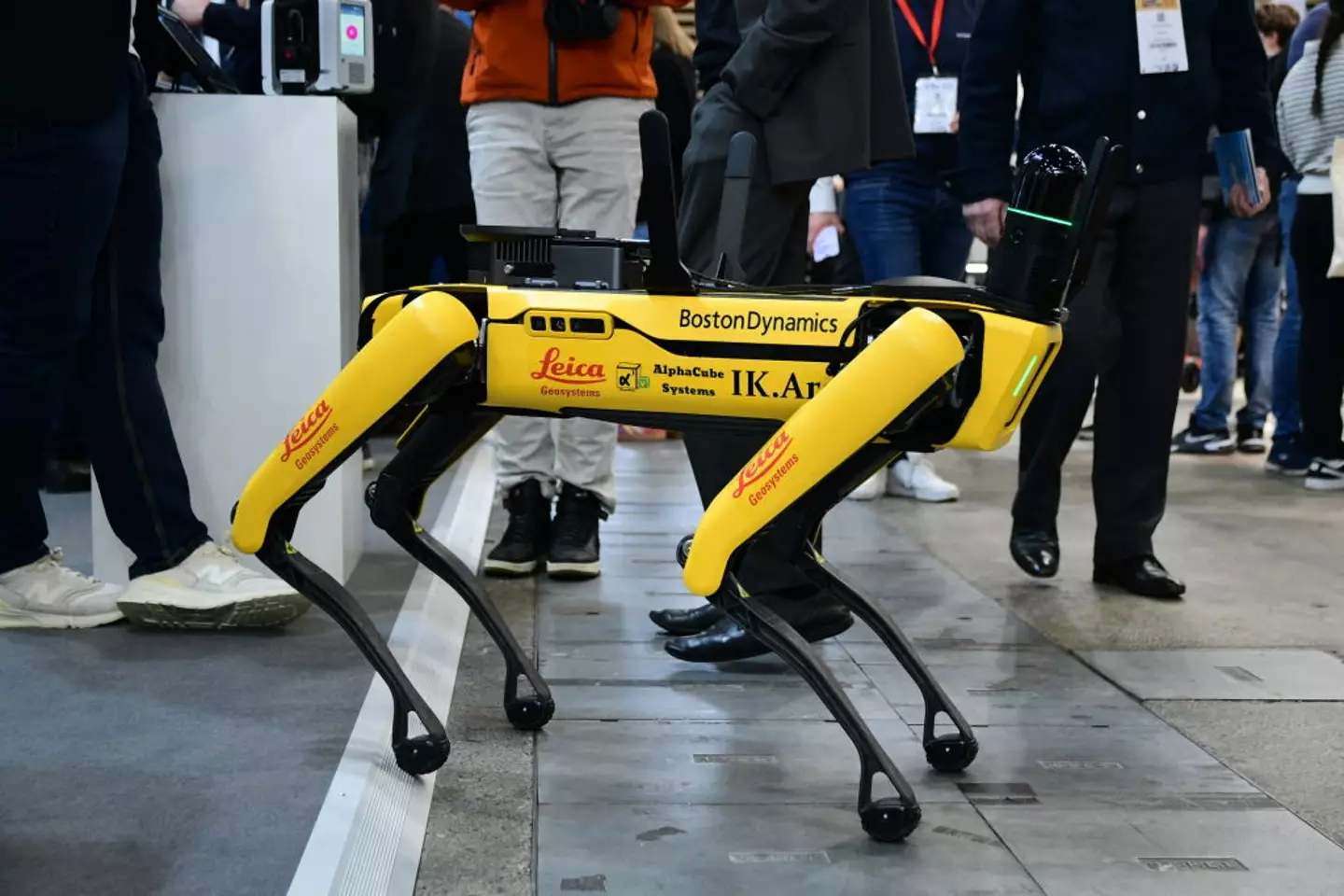 Initial prototypes used the Boston Dynamics quadruped robots, but they were deemed too slow (Romain Doucelin/NurPhoto via Getty Images)