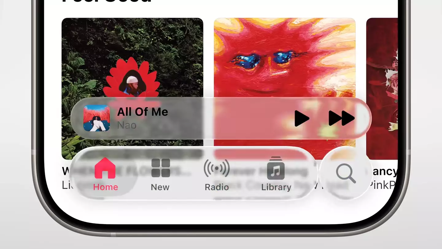 Liquid Glass added transparency to the iPhone's UI elements, but many aren't happy with the change (Apple)