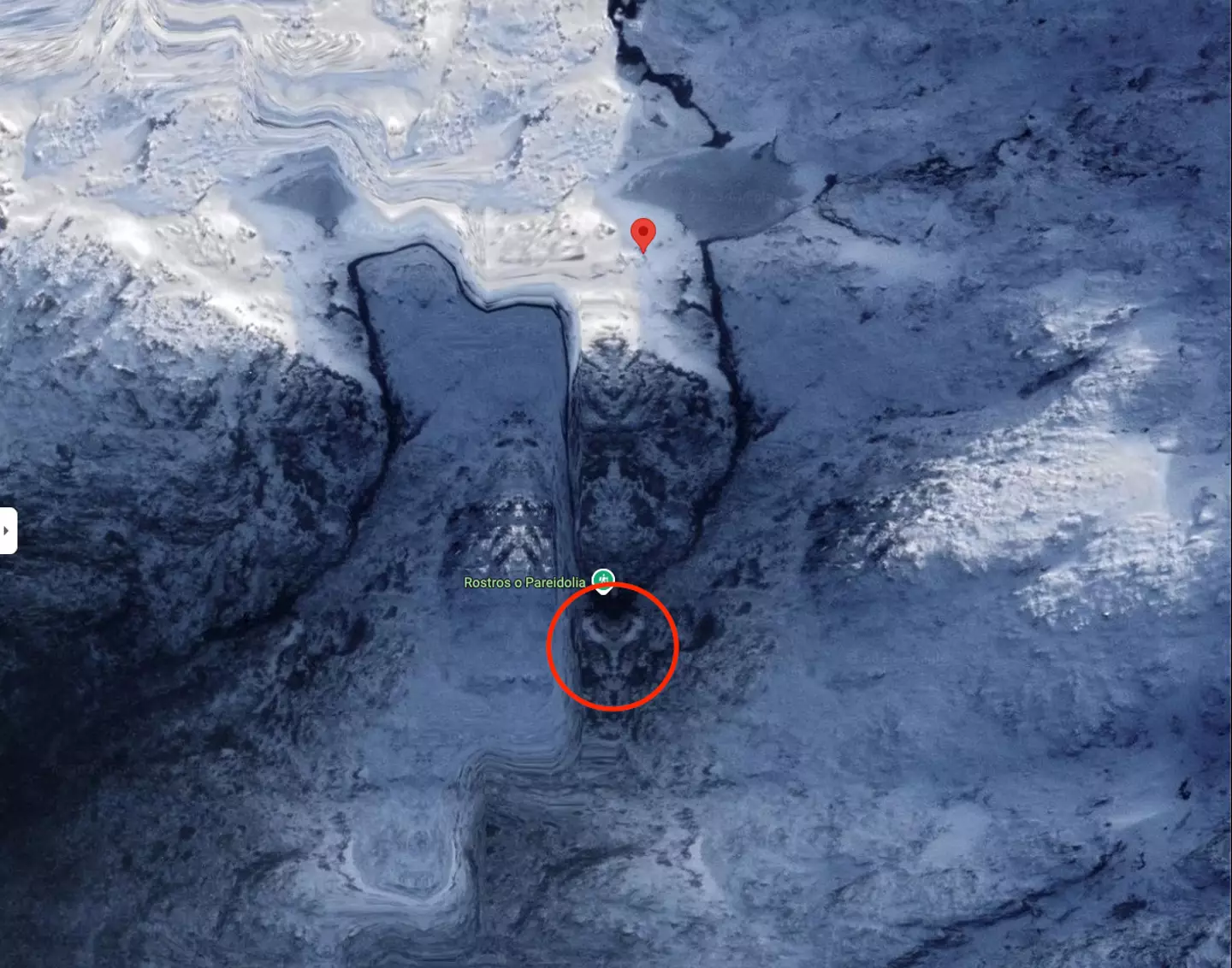 The 'face' that you can see in the mountain is nothing more than your brain playing tricks on you (Google)