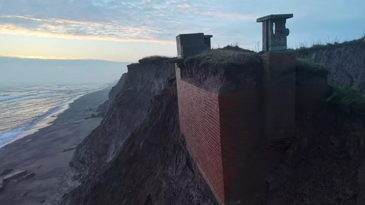 Historian Davey Robinson suggests that it has 'just days' before it falls into the sea (YouTube/Timothy's Travels)