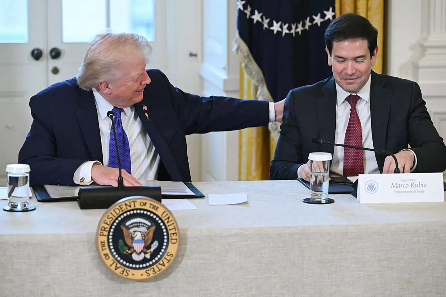 Donald Trump and Marco Rubio had a major blunder in a press conference with America's biggest oil execs (Saul Loeb/AFP via Getty Images)