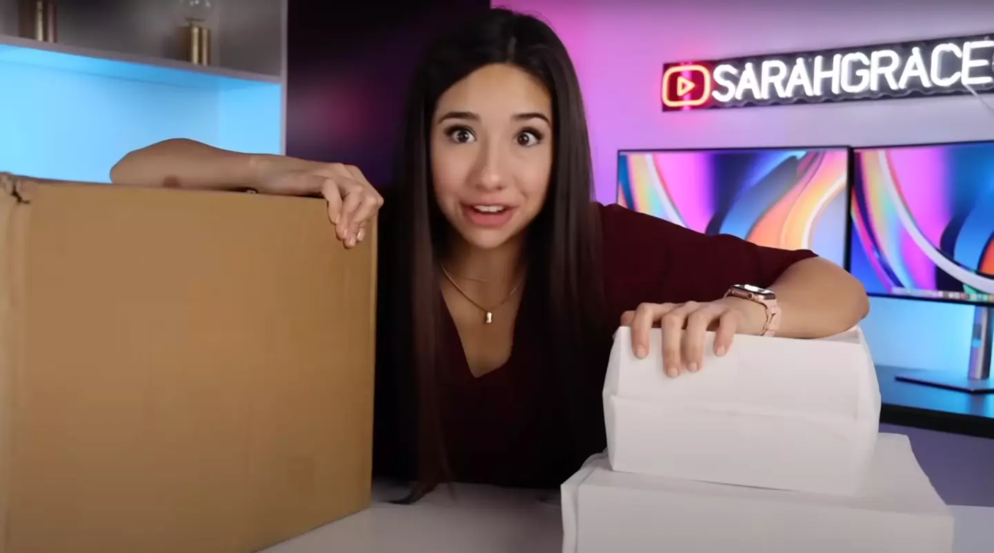 The YouTuber had no idea what she'd bought (YouTube/@TheSarahGrace)