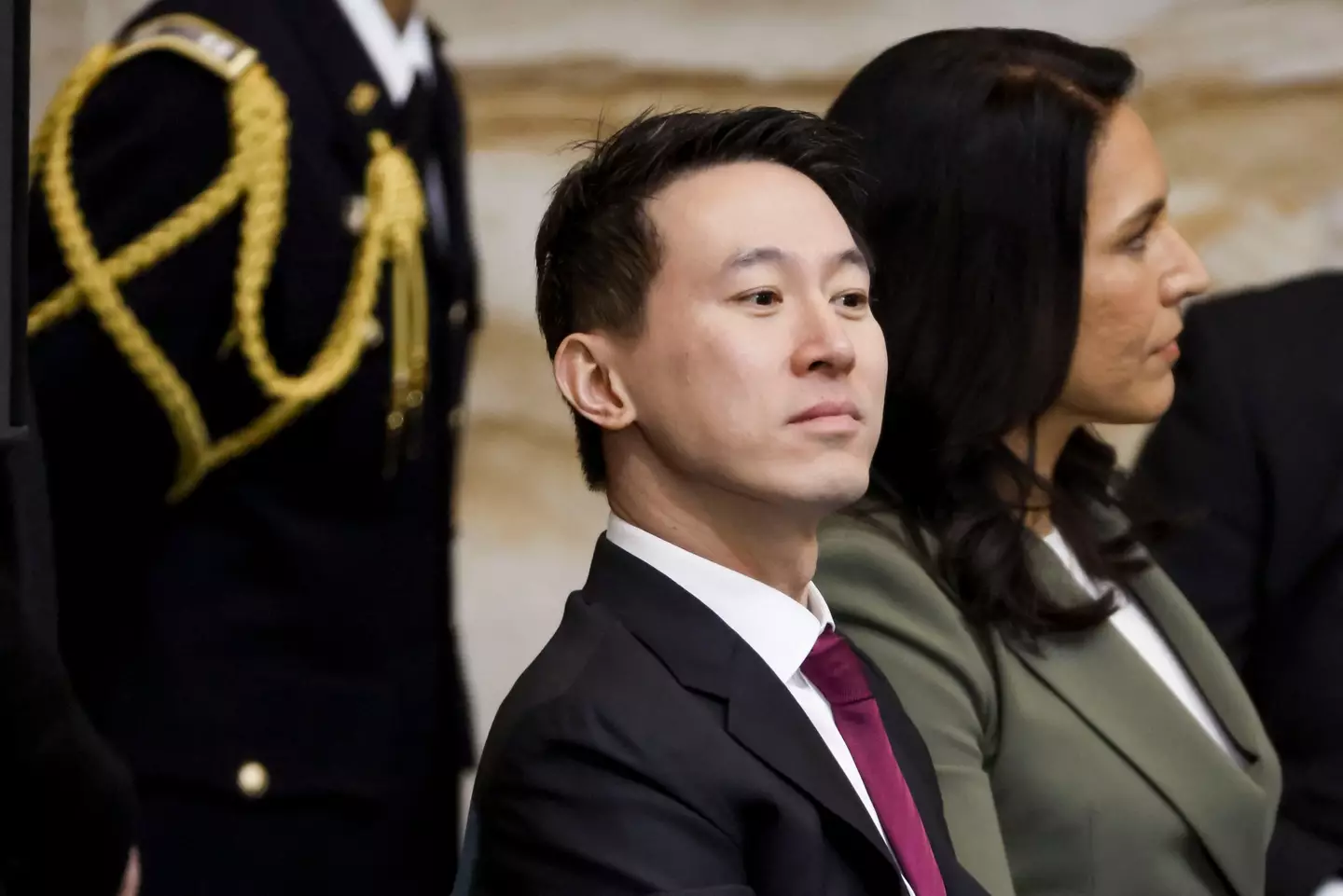 TikTok CEO Shou Zi Chew was one of the many big names at the Trump inauguration (SHAWN THEW / Contributor / Getty)