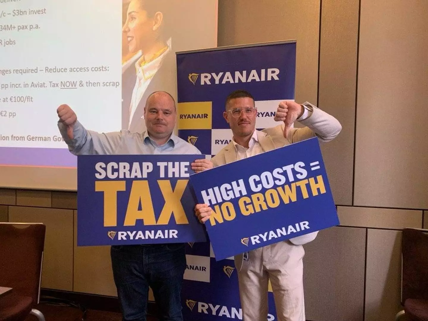 The budget airline is clapping back at airport taxes (X / Ryanair)
