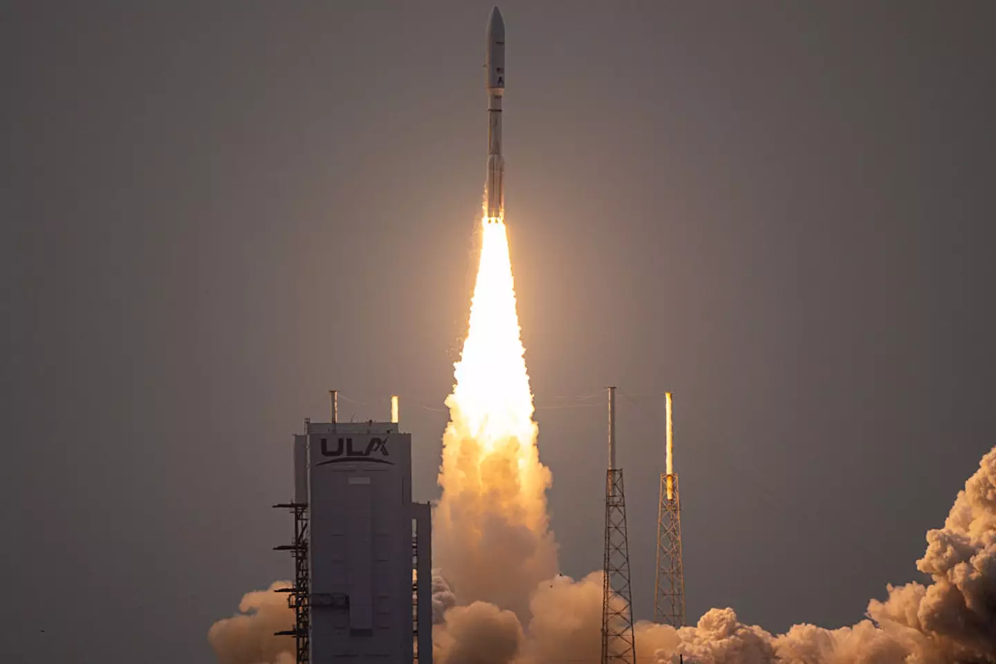 Project Kuiper launched the first production satellites from Space Launch Complex 41 in April. (Miguel J. Rodriguez Carrillo/Stringer/Getty)