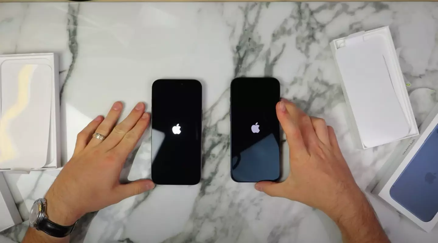 The YouTuber compared the fake iPhone with the real thing (YouTube/@CustomAdventurist)