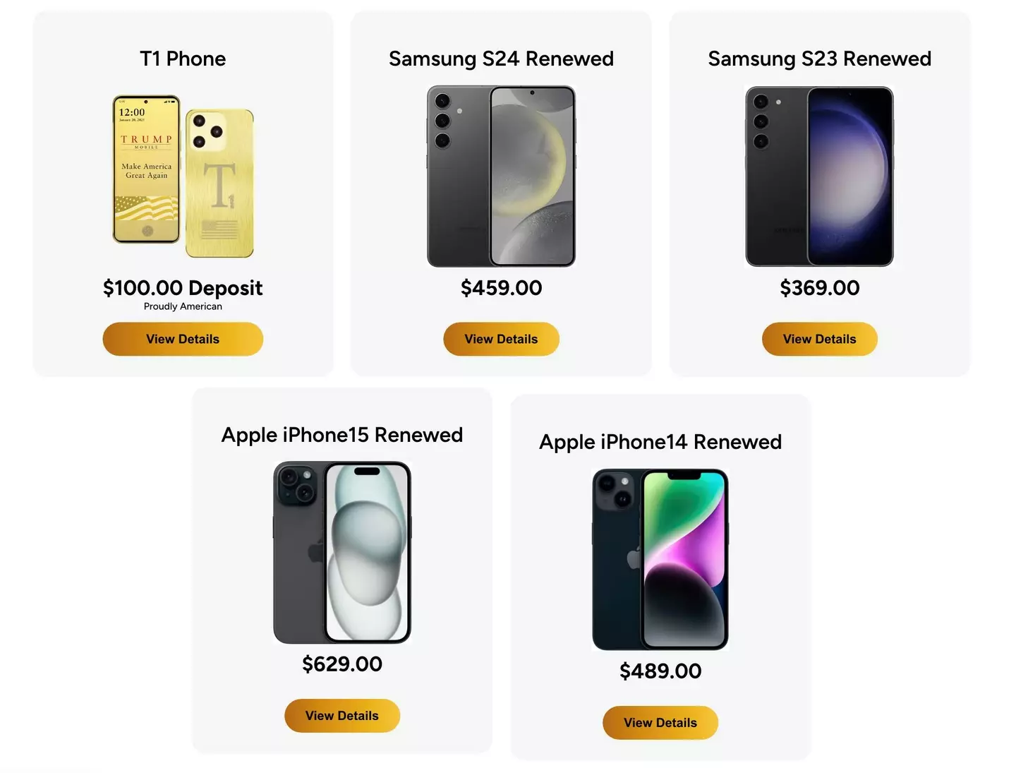 Trump Mobile appears to be selling refurbished phones at an inflated cost (Trump Mobile)