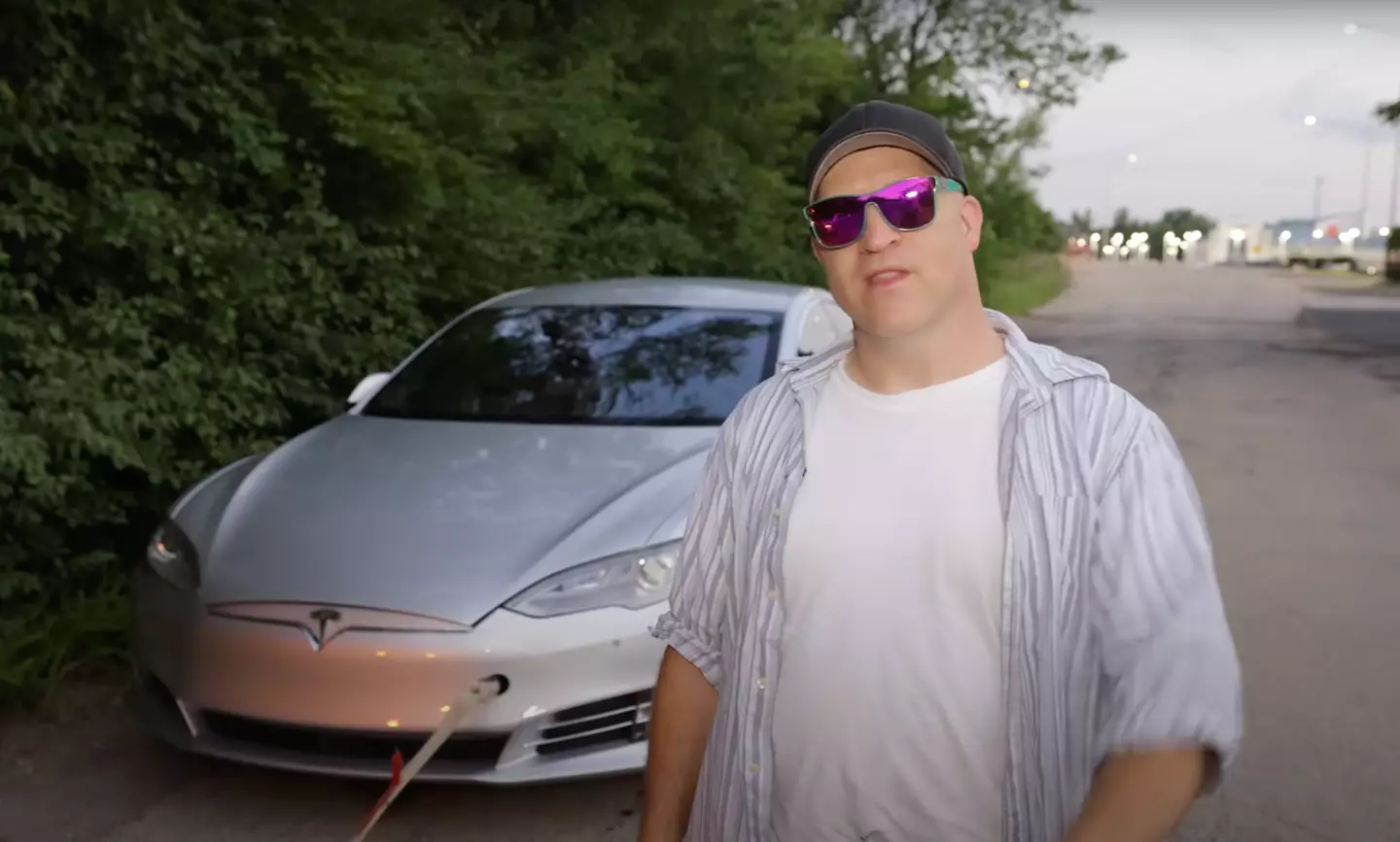 The man used regenerative braking to power up his car (YouTube/@WarpedYT)