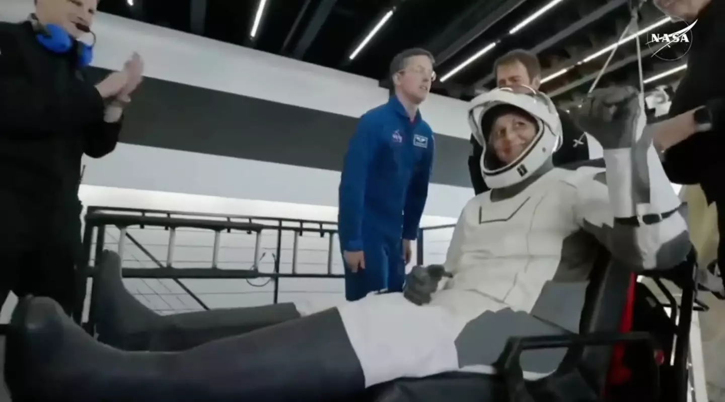 It was all smiles as Sunita Williams was carried away (NASA)