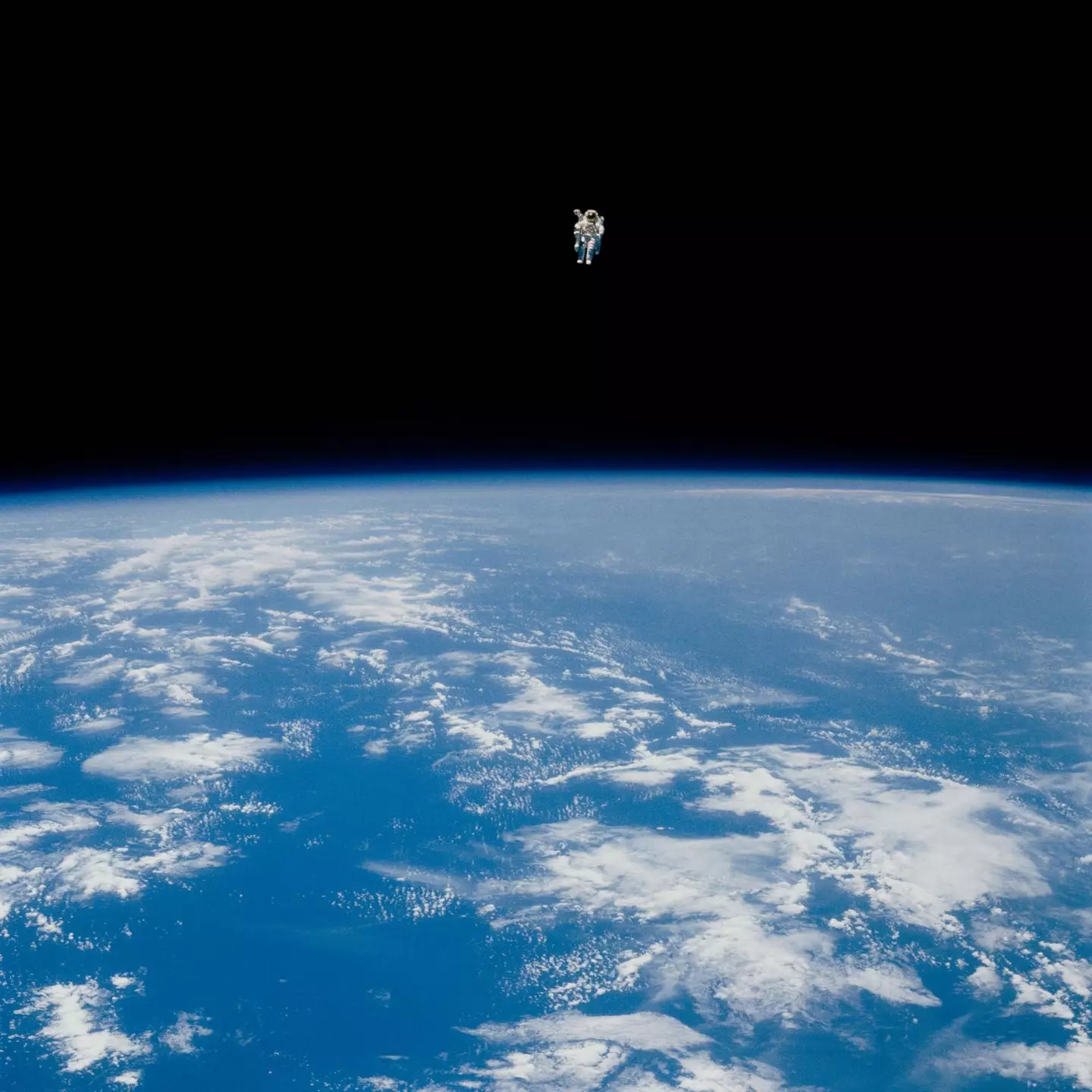 Photos like these show no stars in the backdrop, but that's because the camera hasn't been exposed to as much light (NASA)