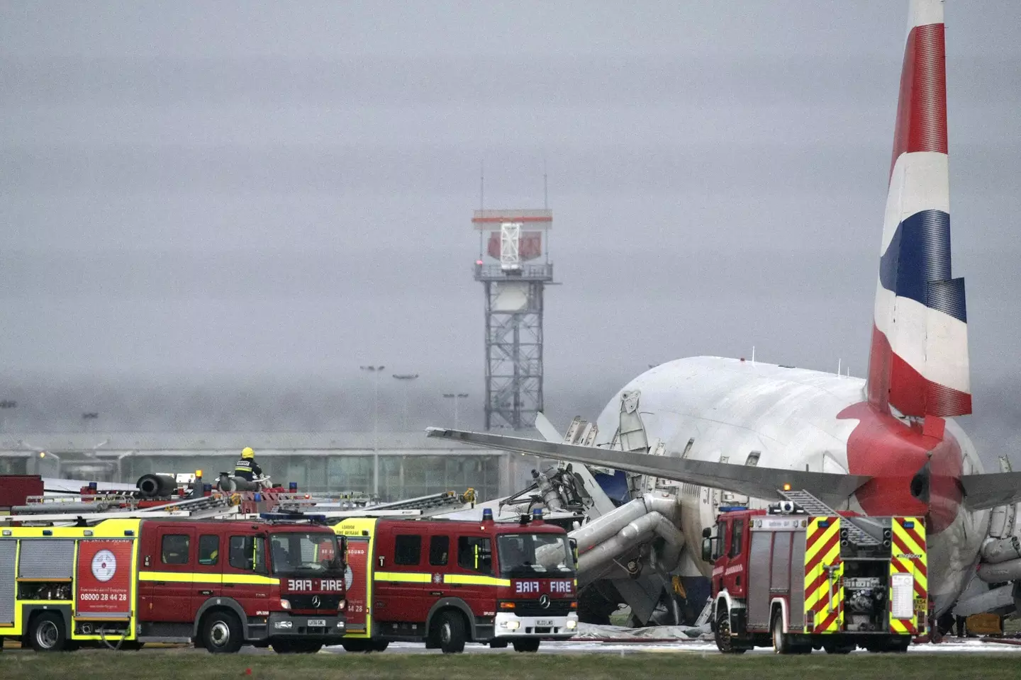 Everyone on board the plane survived the crash (SHAUN CURRY/AFP via Getty Images)