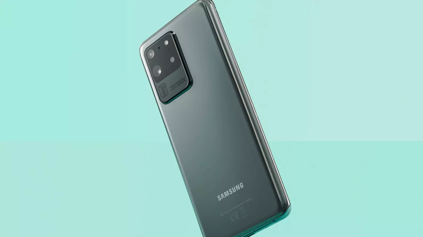 A Samsung Galaxy S20 Ultra smartphone.