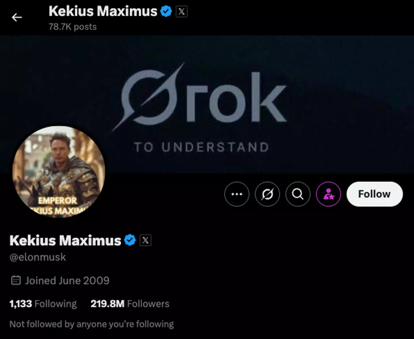 Elon Musk has now changed his X profile to be themed around 'Kekius Maximus', altering his name and profile picture (X/@elonmusk)