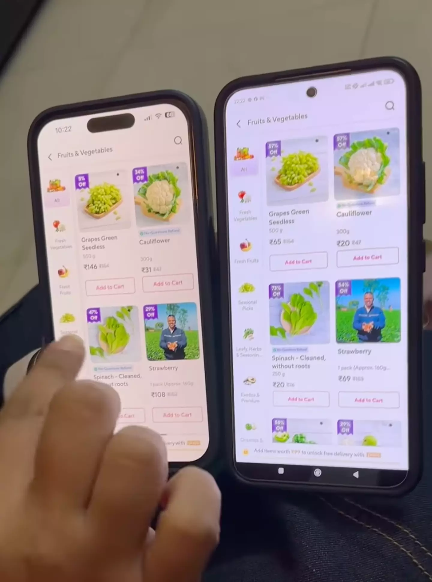 The woman revealed the price differences (Instagram/@pc_pooja.chhabda)