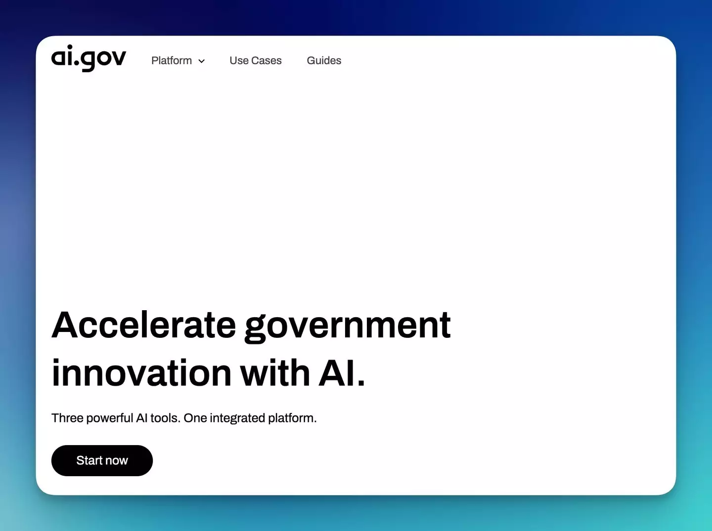 The secret site is supposed to launch on July 4 (ai.gov)
